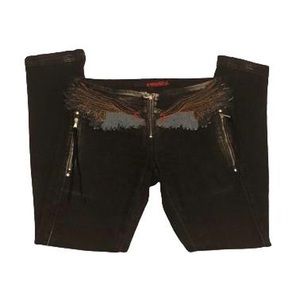 Miss sixty size 30 low rise skinny jeans in black with Angel wings design